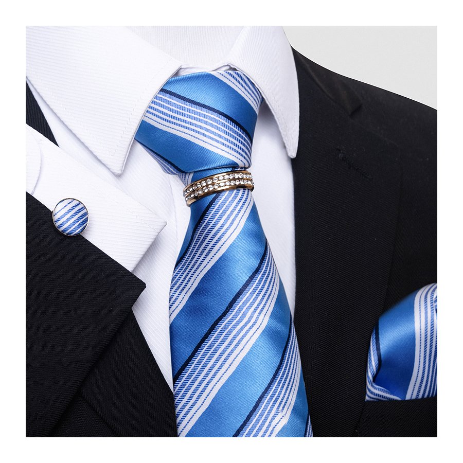 Mix Colors Black Men Suit Accessories Silk Wedding Gift Tie Pocket Squares Necktie Set
