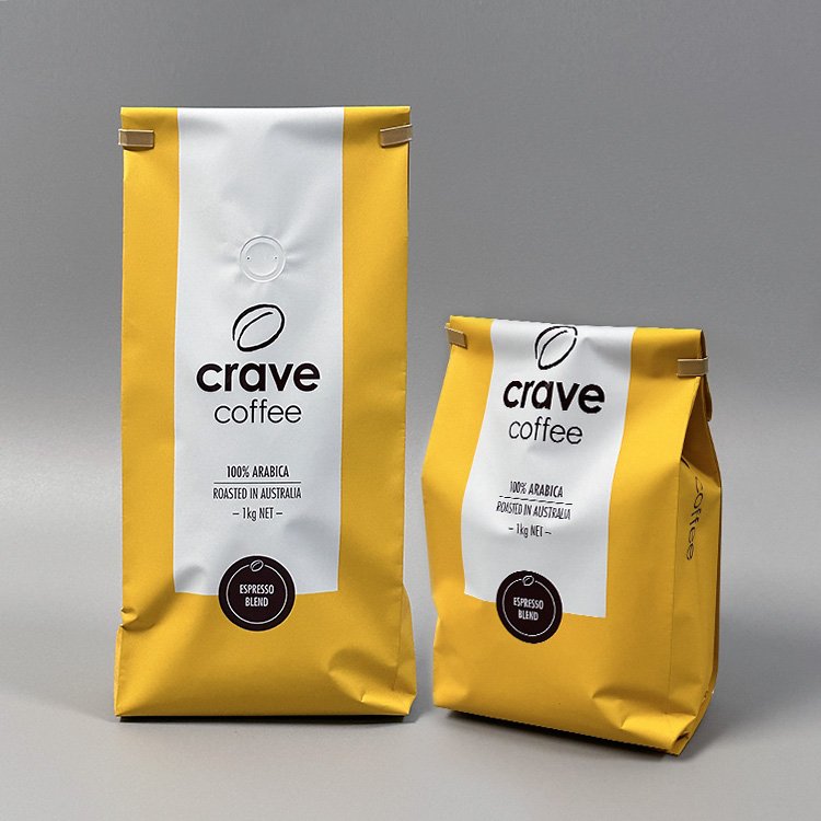 Custom logo 8oz 12oz tin tie side gusset pouch aluminum foil matte cafe pouch white coffee bag with valve