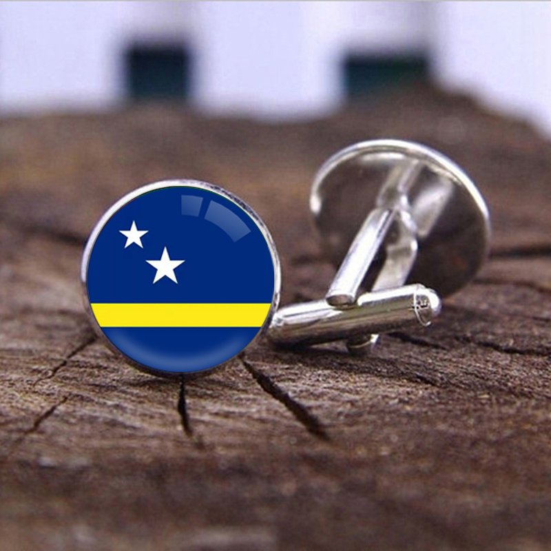 80 Models CulaCao Flag Map Tie Clip Lapel Pin Ring Brooch Cuff Link Necklace Bracelet Earrings Key Chain Curacao Jewelry Set