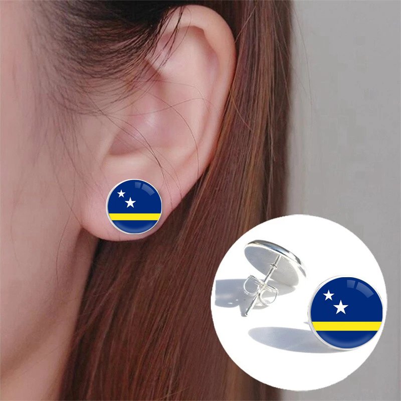 80 Models CulaCao Flag Map Tie Clip Lapel Pin Ring Brooch Cuff Link Necklace Bracelet Earrings Key Chain Curacao Jewelry Set