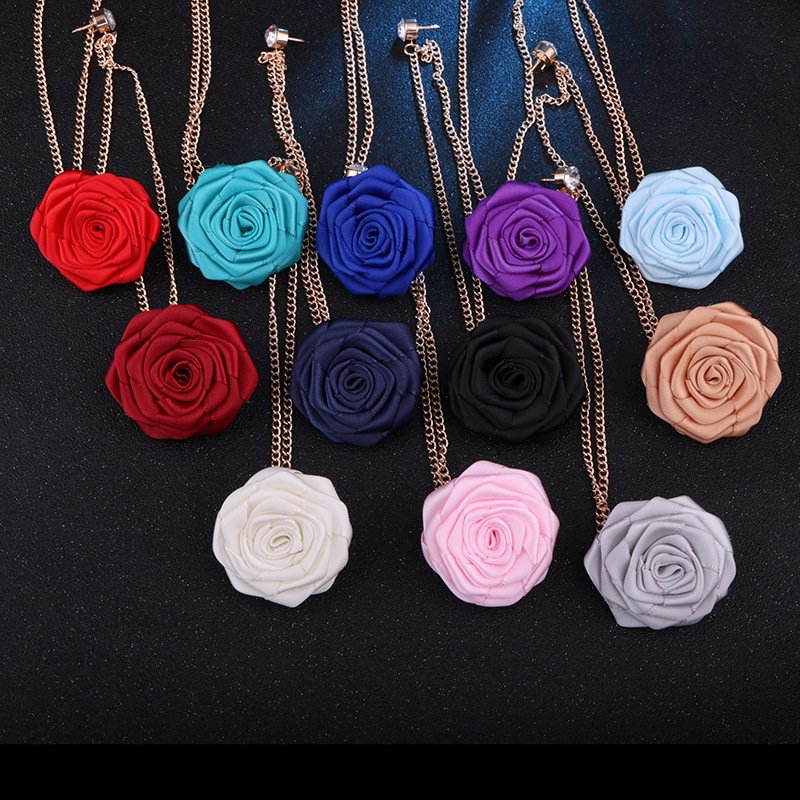 Men's Fringe Chain Brooch Cloth Handmade Rose Lapel Pin Men's Suit Accessories Brooch