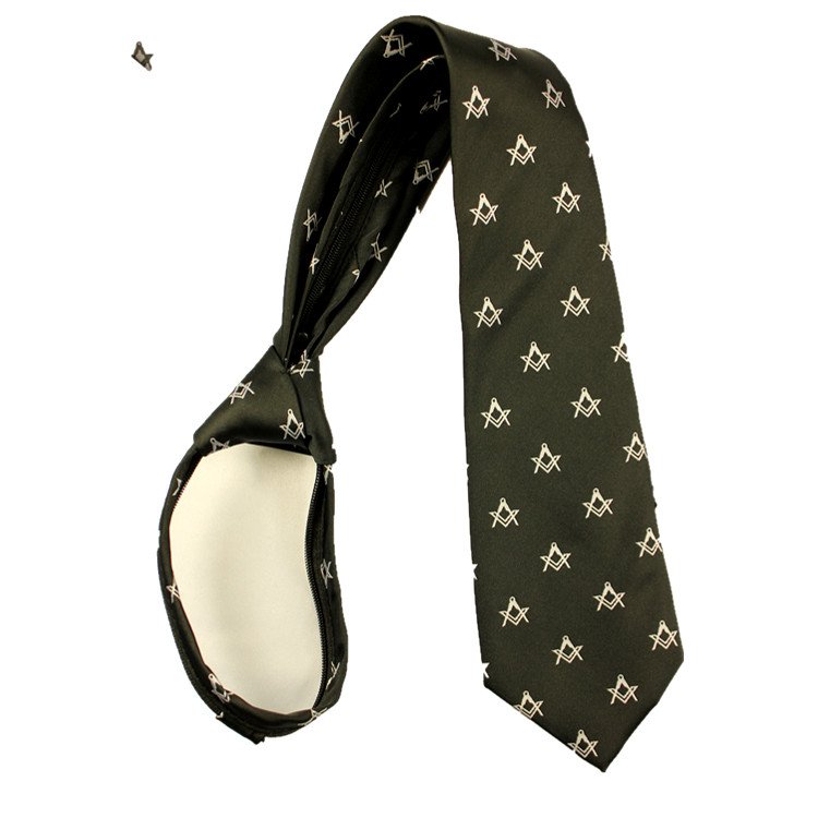 RunLin Factory Wholesale Luxury Handmade Polyester Woven Jacquard Fabric Custom Masonic Zip Tie