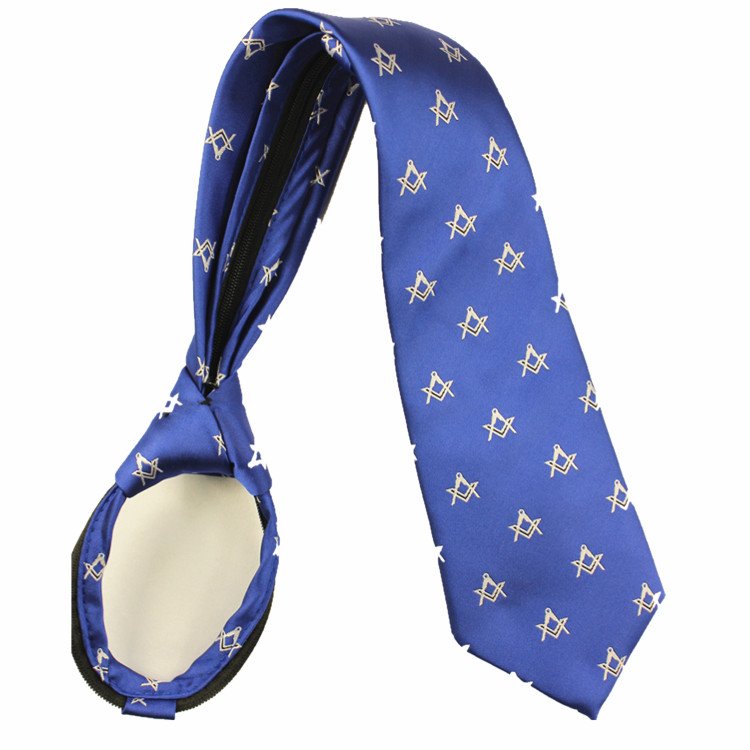 RunLin Factory Wholesale Luxury Handmade Polyester Woven Jacquard Fabric Custom Masonic Zip Tie