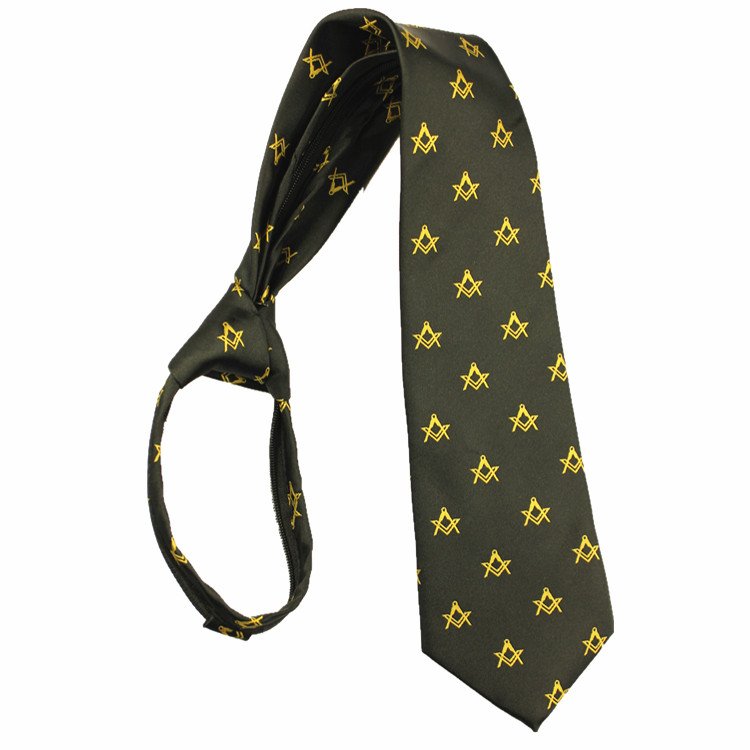 RunLin Factory Wholesale Luxury Handmade Polyester Woven Jacquard Fabric Custom Masonic Zip Tie