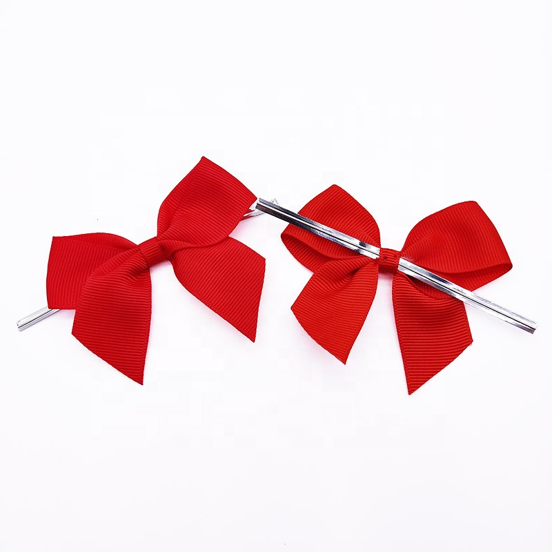 E-Magic Hot Sale grosgrain ribbon bows 196 Colors Polyester gift bows ribbon bows with twist tie for gift wrapping
