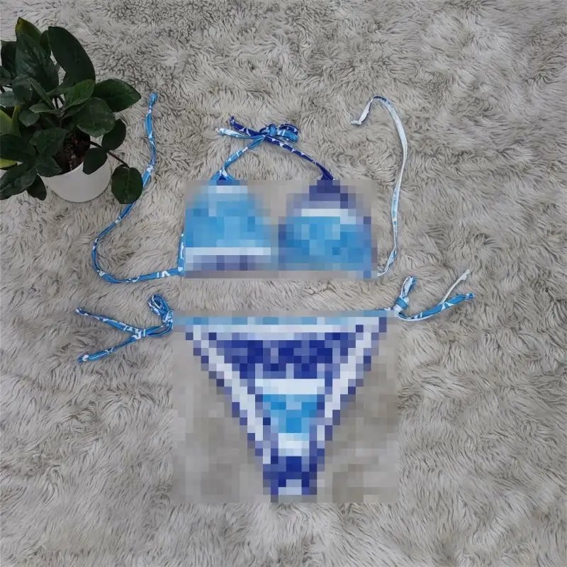 New arrival Women's new swimsuit two-piece halter strap cut out bikini With wholesale name brand clothing for women