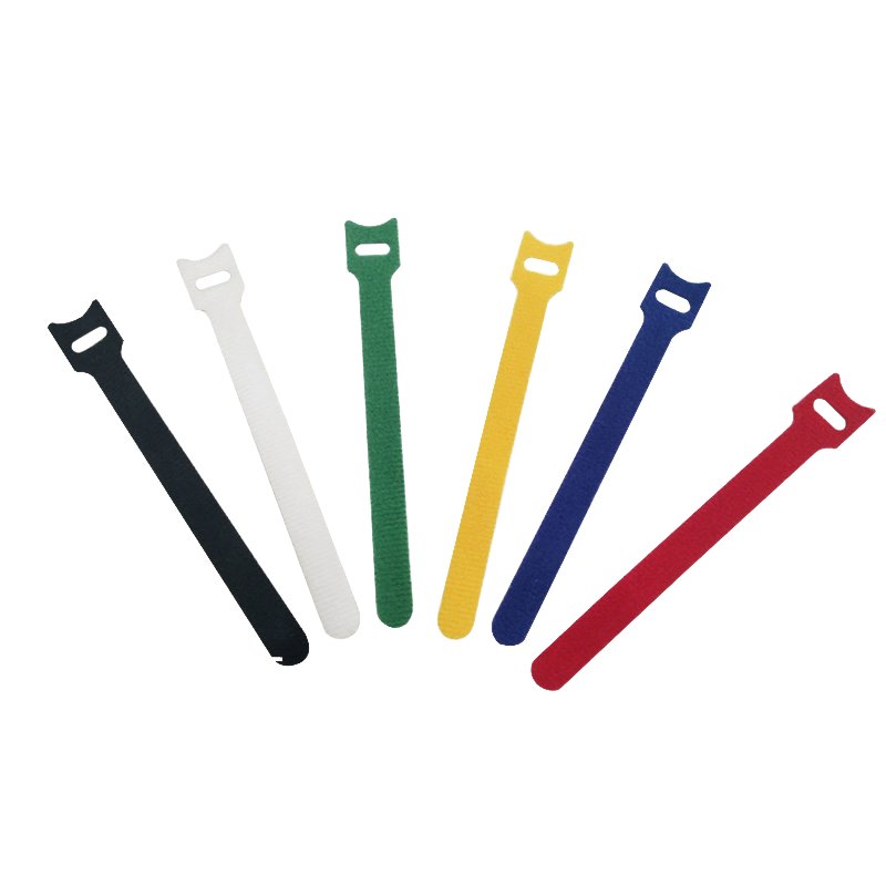 Adjustable Black Reusable Cable Ties and Cord Straps for Organizing and Managing Hook Loop Cords
