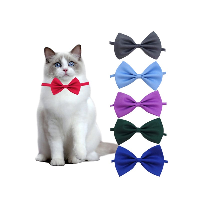 Wholesale Dog Apparel And Accessories Stylish And Cute Polyester Yarn Dog Bow Collar Pet Bow Tie for Cat