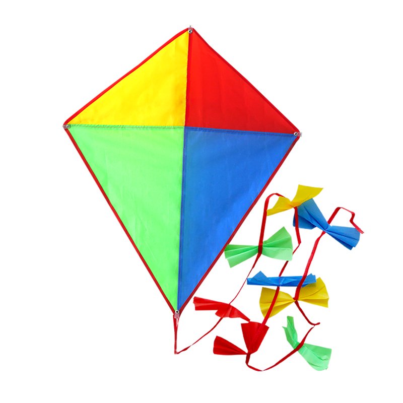 Custom design Diamond kite rhombus kite with long bow tie tail from the kite factory