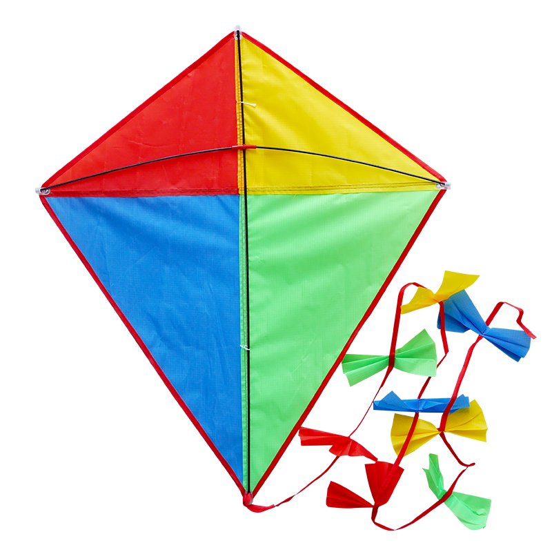 Custom design Diamond kite rhombus kite with long bow tie tail from the kite factory