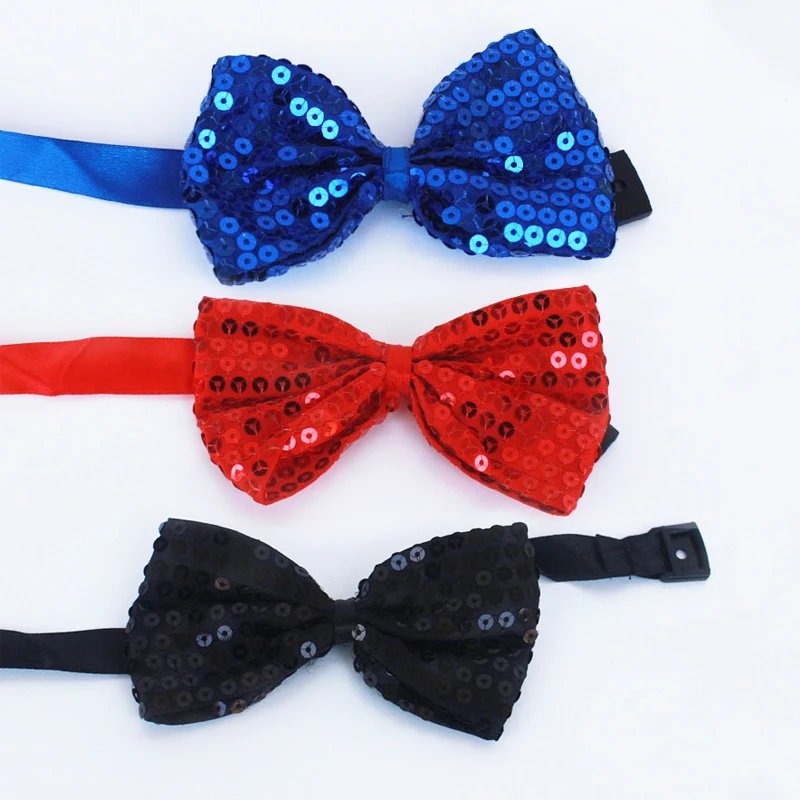 Sequins Bowtie Stage Performance Tie For Men Woman Fashion Team Dance Bowknot Paillette Colorful Party Shiny Sequins Bow Tie