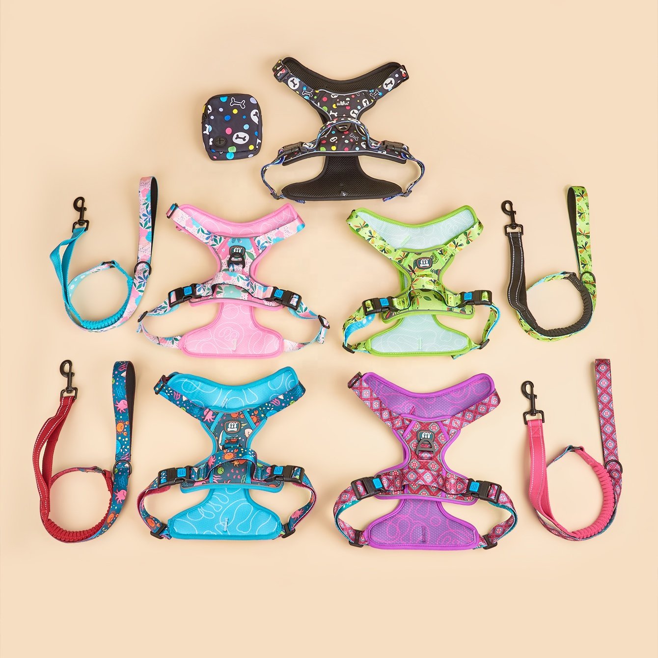 MIDEPET New Arrives Pet Product OEM/ODM Custom Adjustable Anti Escape No Pull Dog Harness And Heavy Duty Bungee Leash