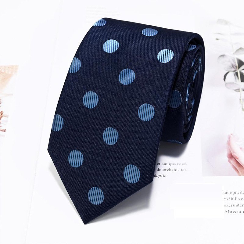 2024 New Pokar polka dot tie men's casual fashion polyester polka dot tie