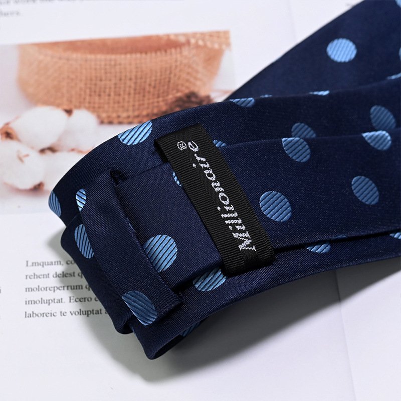 2024 New Pokar polka dot tie men's casual fashion polyester polka dot tie