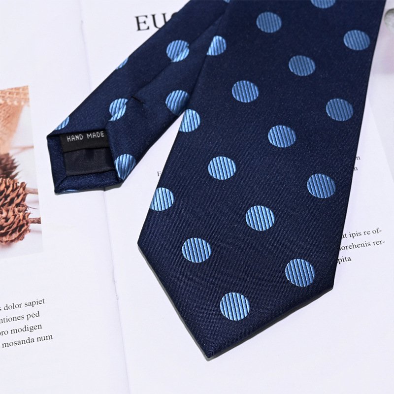 2024 New Pokar polka dot tie men's casual fashion polyester polka dot tie
