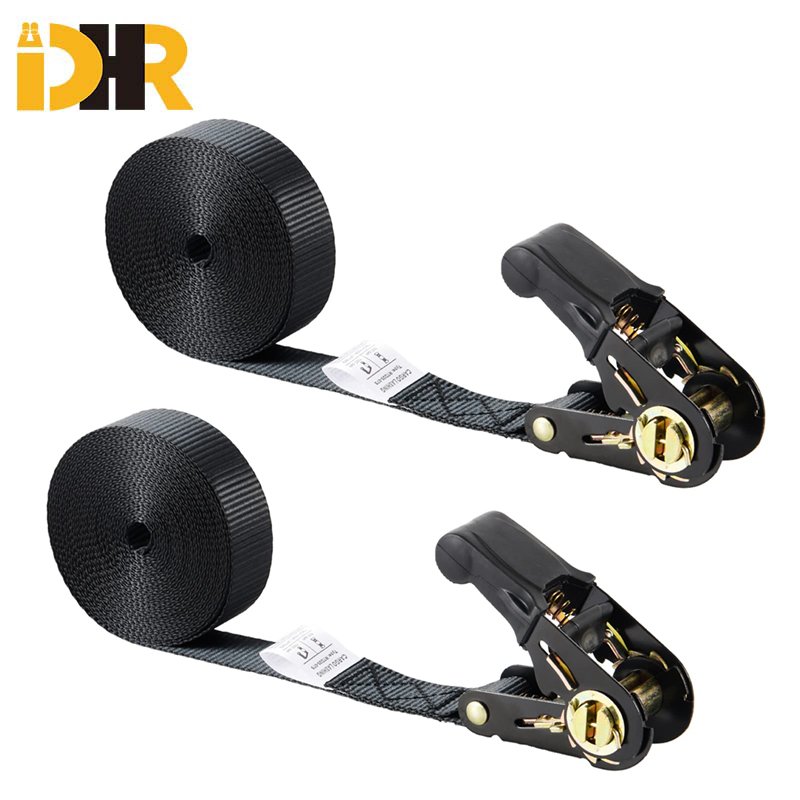 Factory Costom Polyester 1" 2 inch Black Endless Loop Ratchet Strap With Plastic Handle no Hook