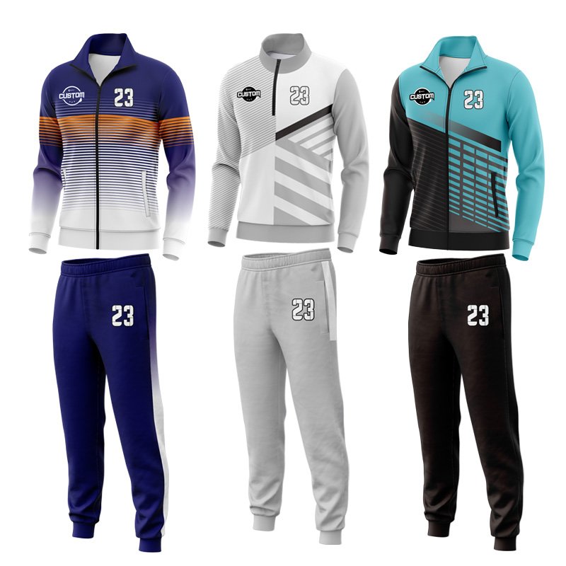 Custom Logo 2-Piece Athletic Tracksuit Unisex Plain Basketball Workout Hoodie and Trousers Sportstwear Uniform