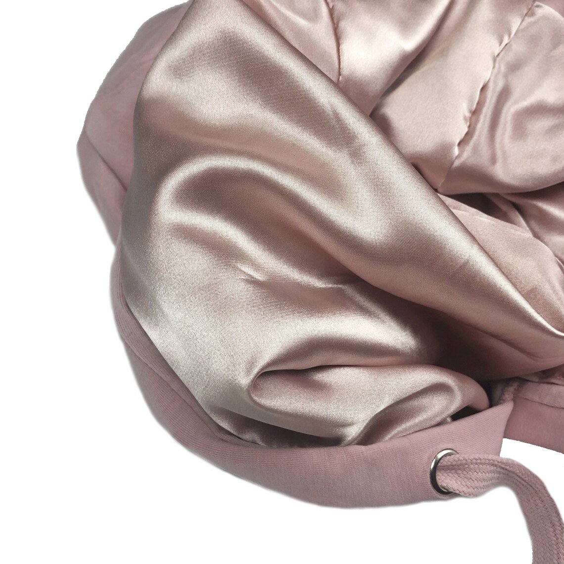 Plain Hooded Pullover Silk Men Satin Lined Hoodie With Silk Hood