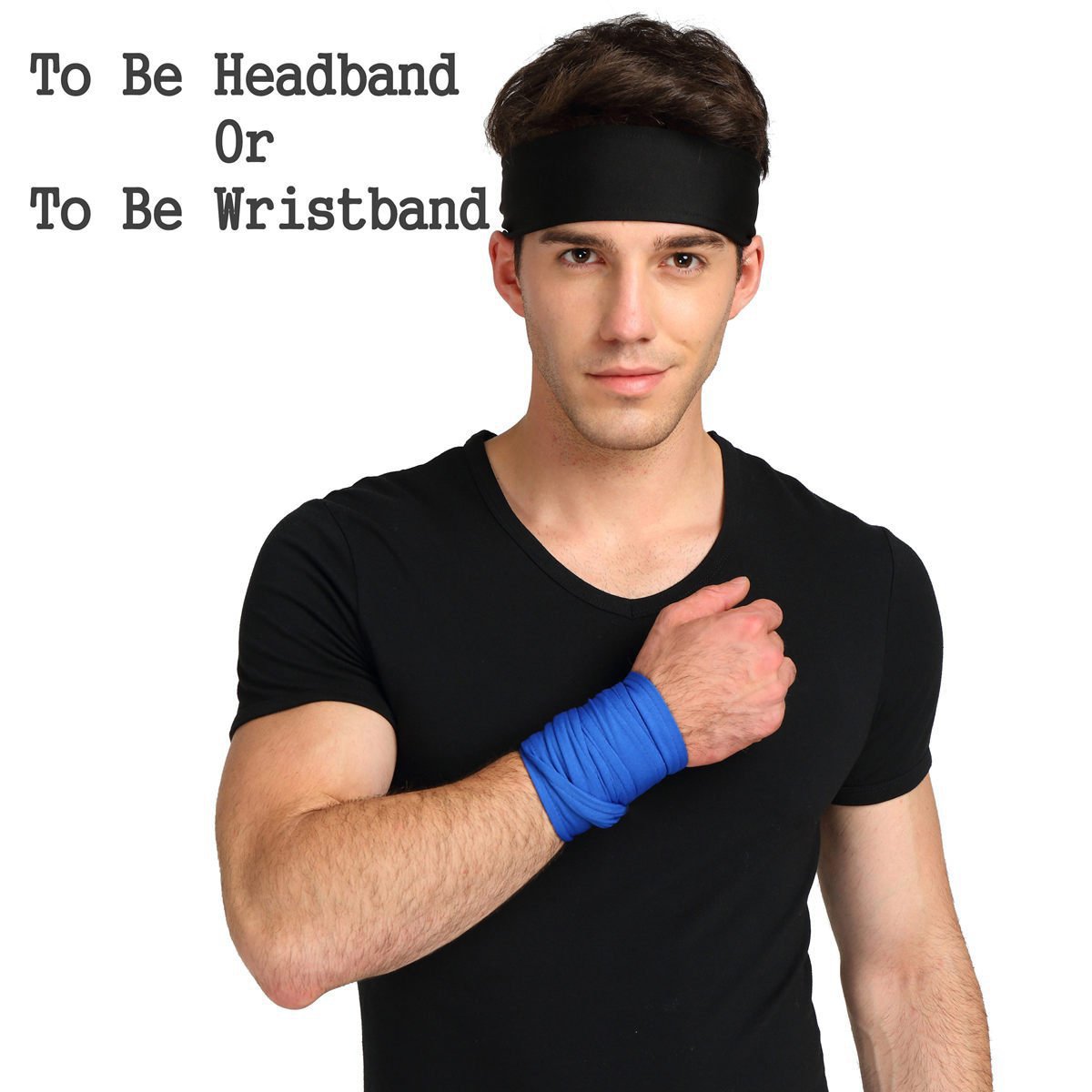 Custom Logo Plain Elastic Sweatband Wide Tennis Yoga Fitness Workout Gym Sports Running Tie Headband