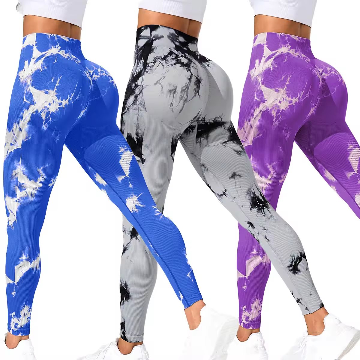 Women Seamless Tie Dye Yoga Leggings Push Up Workout Fitness Gym Tights Butt Lift Sports Wear High Waist Yoga Pants