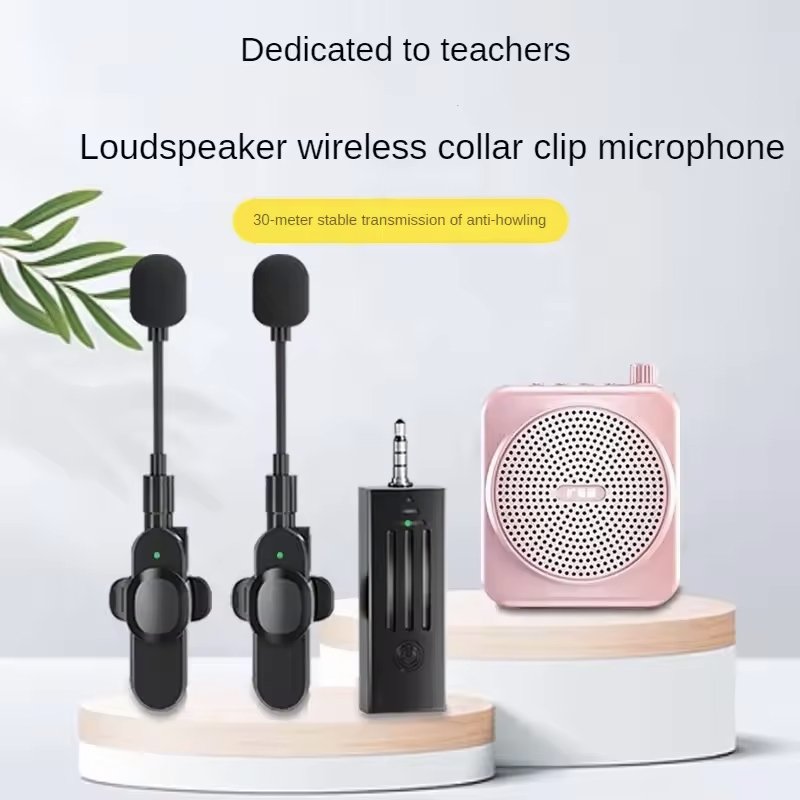 K35D Portable External Mini Lapel Recording Mic Live Streaming Wireless Lavalier Microphone