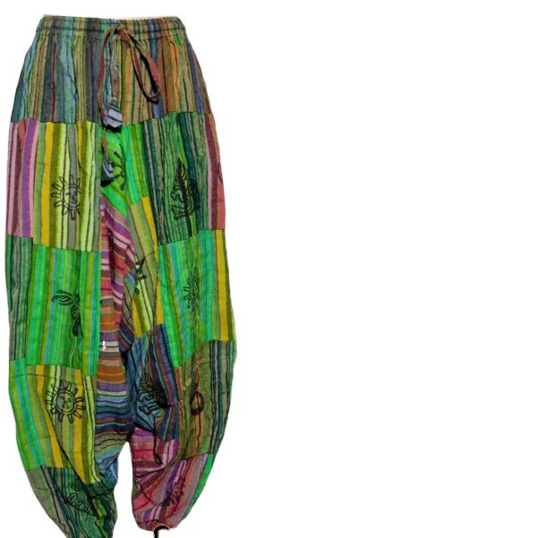 Cotton acid wash patch block print men harem trouser fashionable cotton acid wash men trouser export quality fabric trouser