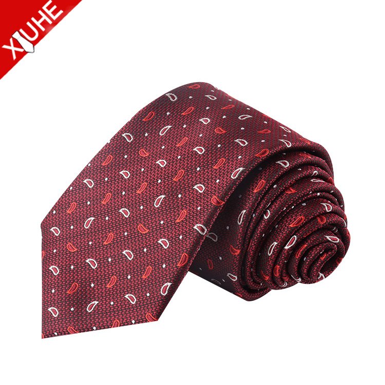 President Micro tie Striped Dot Paisley Ties Red formal Leadership tie Custom Polyester Woven Necktie