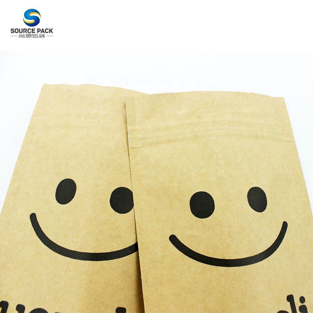 Wholesale Food Grade Standing Packaging Customized Brown Kraft Paper Bags With Ziplock Water Proof Pouch For Food