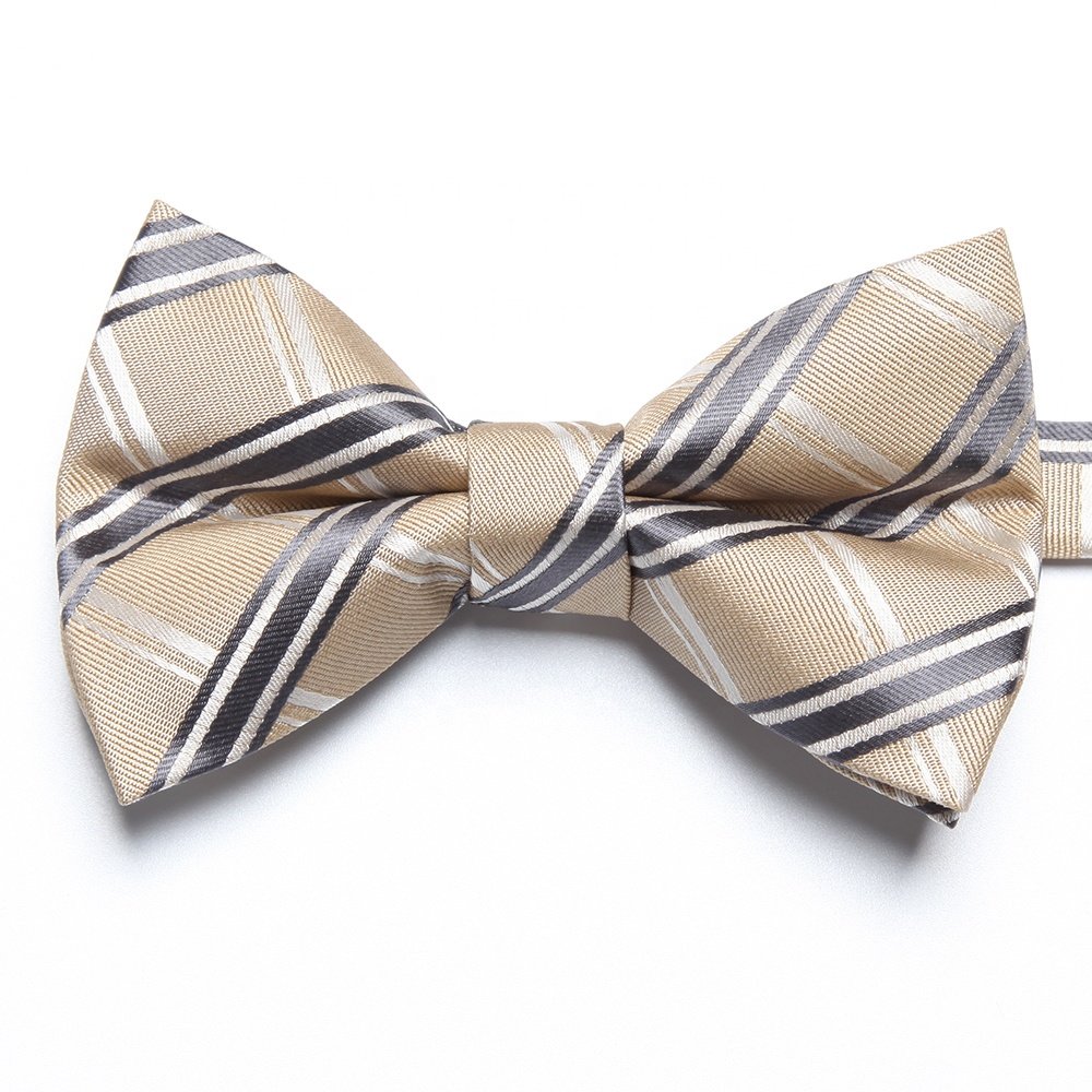 wholesale amazon hot sale mens formal silk black pink plaid checked tartan adjustable pre tied bowtie bow tie for men
