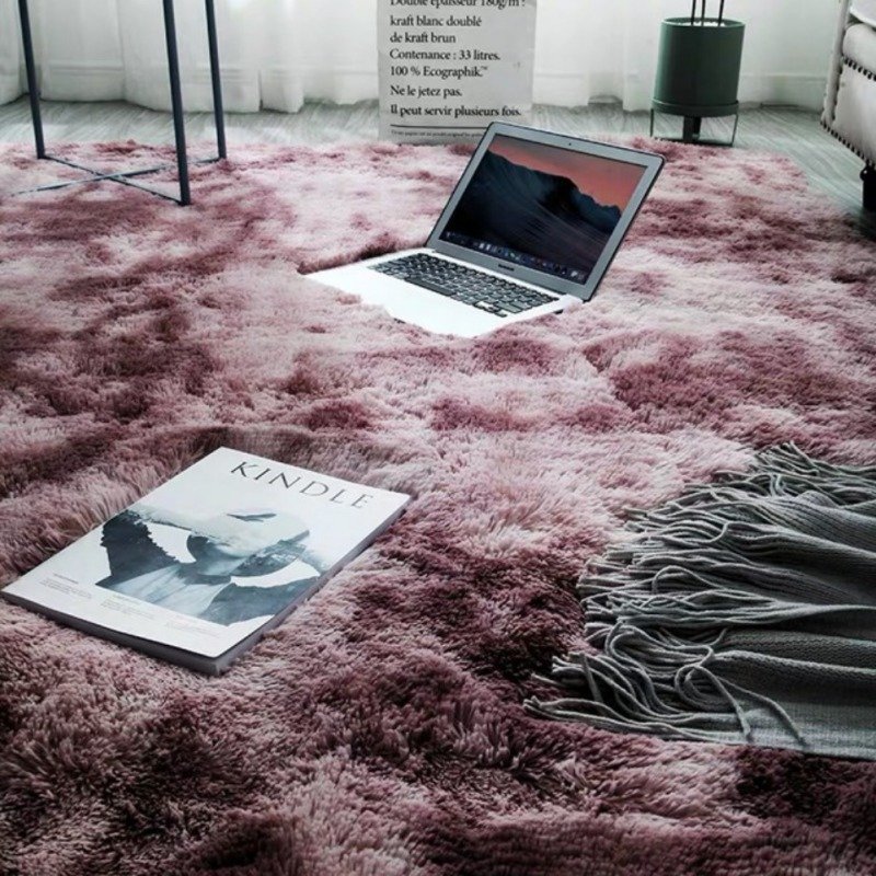Modern PV Velvet Tie Dye Printed Non Slip Floor Mats Soft Faux Fur Rug Carpet For Living Room Bedroom Home Decoration