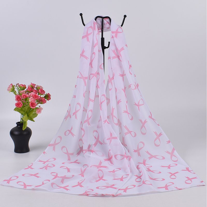 New Fashion Versatile Factory customized Thin Pink Tie Pattern Printed Chiffon Women's Long Sunscreen Scarf Malaysia Style Shawl
