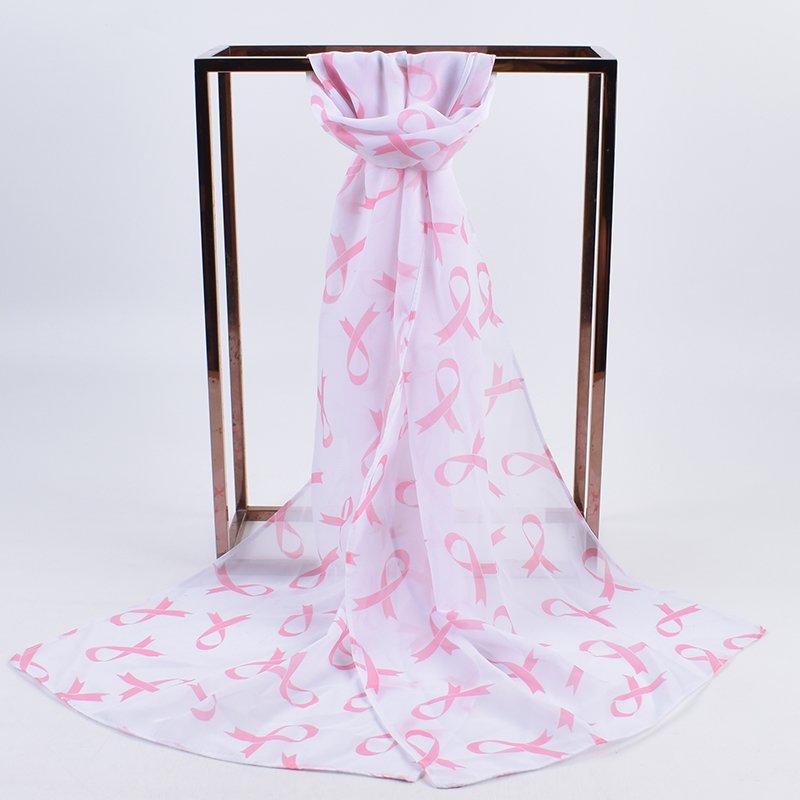 New Fashion Versatile Factory customized Thin Pink Tie Pattern Printed Chiffon Women's Long Sunscreen Scarf Malaysia Style Shawl