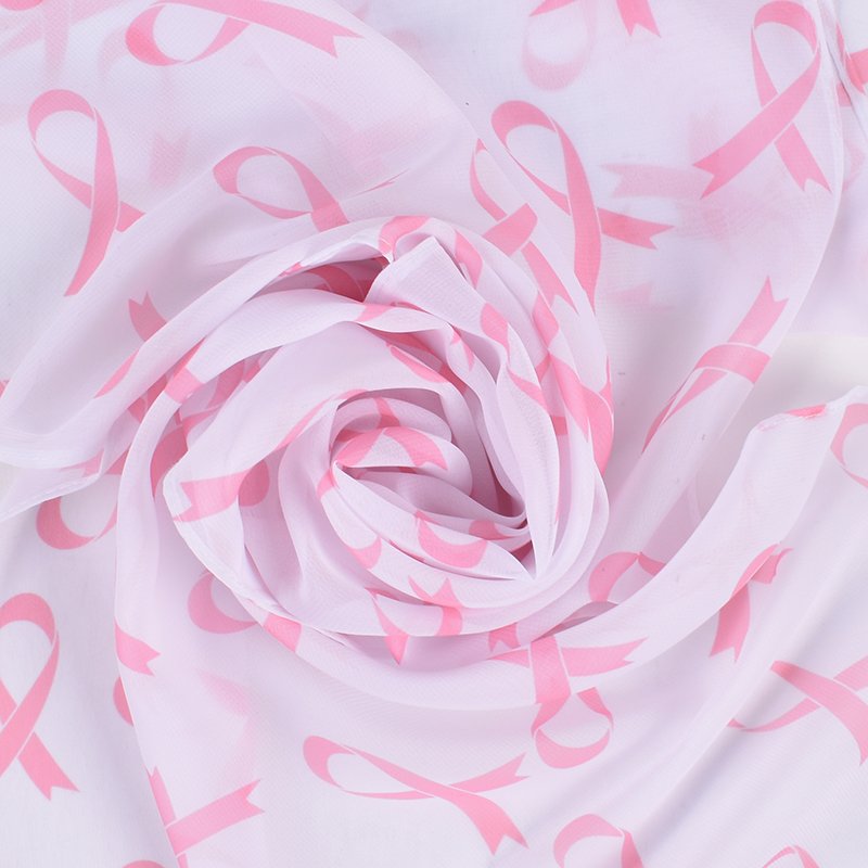 New Fashion Versatile Factory customized Thin Pink Tie Pattern Printed Chiffon Women's Long Sunscreen Scarf Malaysia Style Shawl