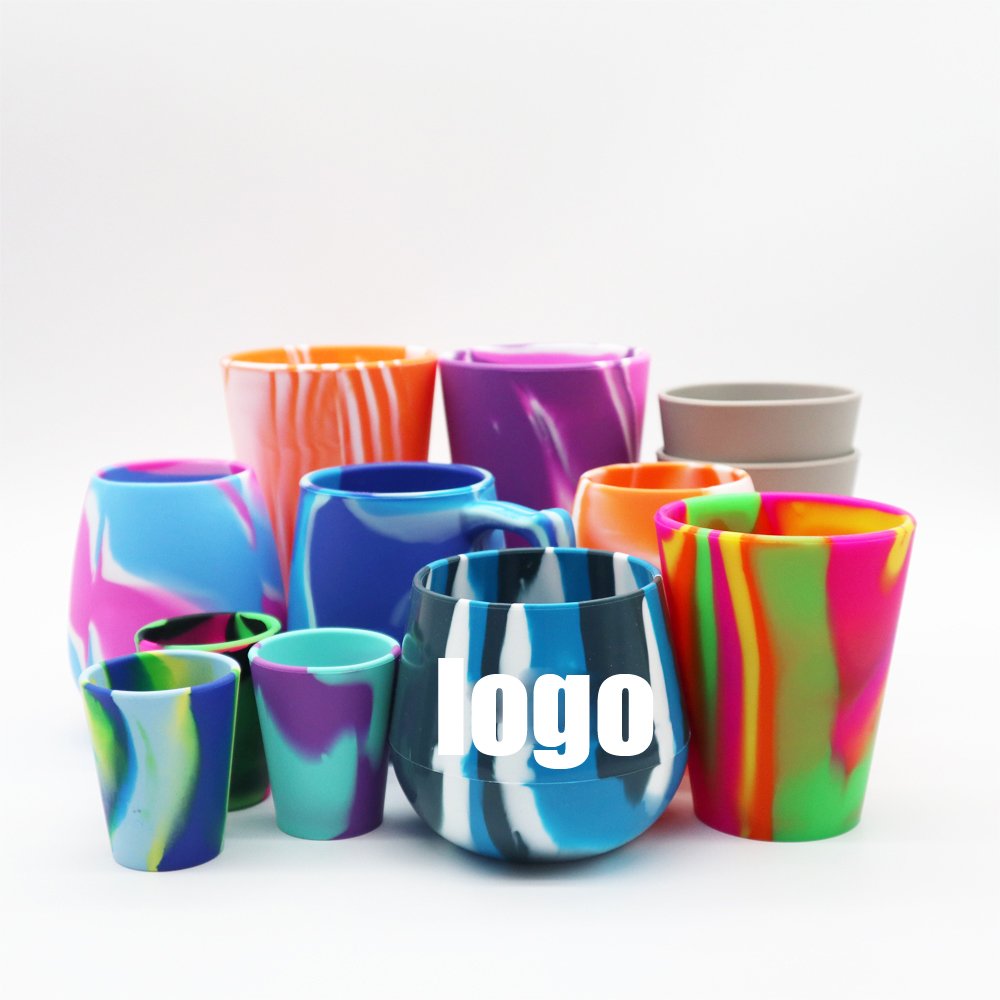Pint Glass Cup 16oz Silicone Pint Tie Dye Tumbler Coffee Cup Beer Wine Cups Food Grade Unbreakable Durable Silicone Opp Bag