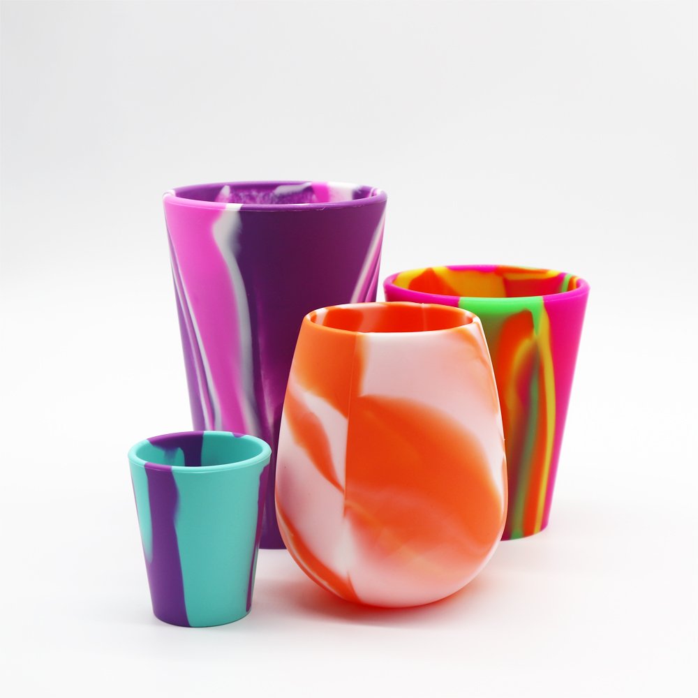 Pint Glass Cup 16oz Silicone Pint Tie Dye Tumbler Coffee Cup Beer Wine Cups Food Grade Unbreakable Durable Silicone Opp Bag