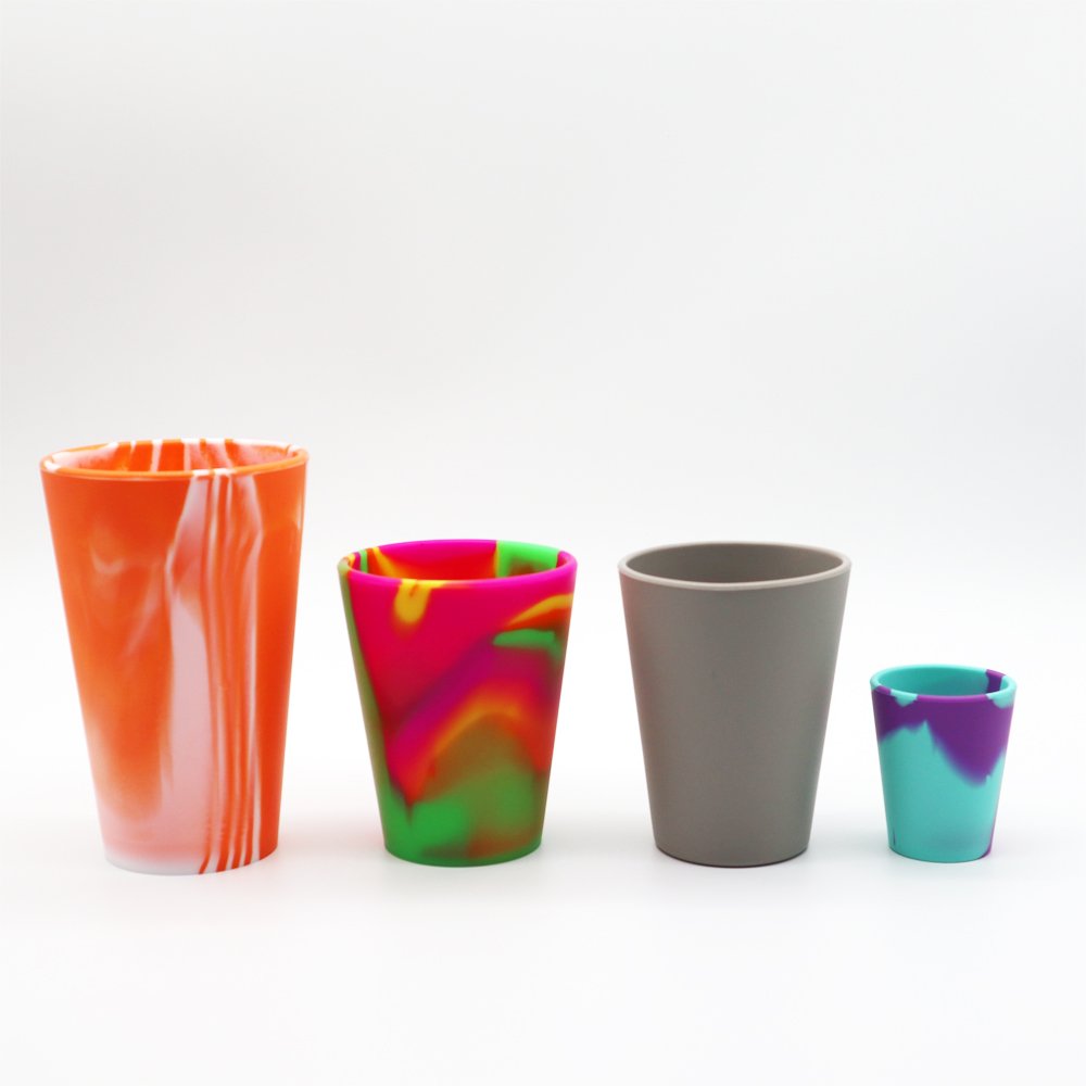 Pint Glass Cup 16oz Silicone Pint Tie Dye Tumbler Coffee Cup Beer Wine Cups Food Grade Unbreakable Durable Silicone Opp Bag