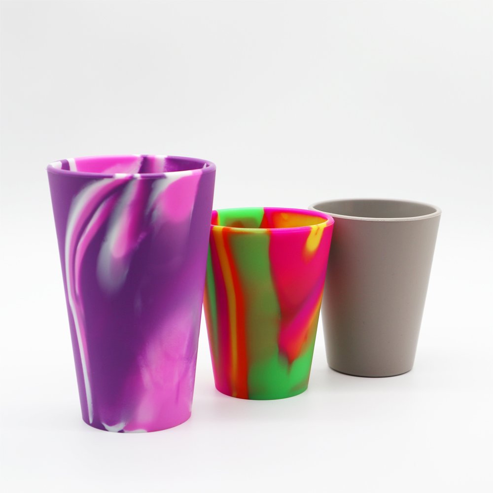 Pint Glass Cup 16oz Silicone Pint Tie Dye Tumbler Coffee Cup Beer Wine Cups Food Grade Unbreakable Durable Silicone Opp Bag