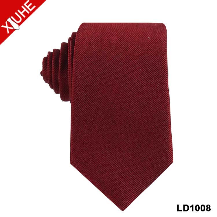 High Quality Jacquard Tie Red Blue Solid Color Necktie Woven Mens Custom Silk Ties