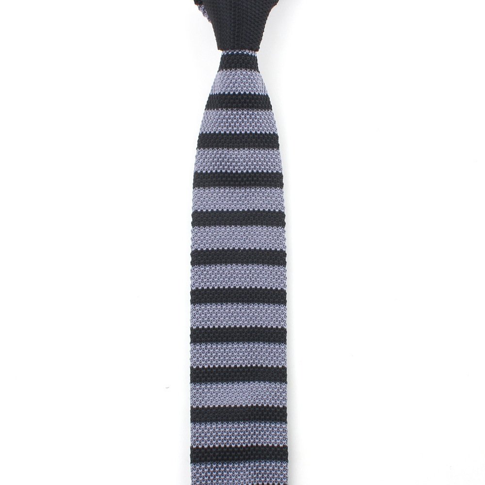 Fashion Strips Skinny Knit Neckties Flat End Smart Formal Polyester Green Knitted Ties for Men