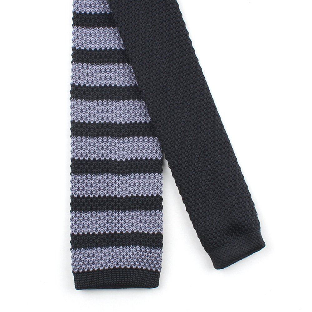 Fashion Strips Skinny Knit Neckties Flat End Smart Formal Polyester Green Knitted Ties for Men