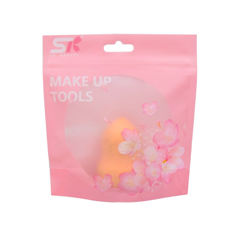 Custom Logo Matte Pink Plastic Zipper Bag Makeup Tools Plastic Package Clear Window Self-seal Pink Plastic Pouch with Hang Hole