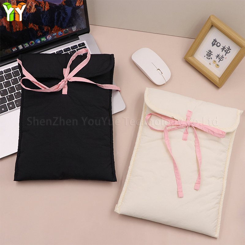 YY New 13 Inch Bow Tie Laptop Sleeve Fashion Women Laptop Flat Computer Soft Bag Portable Tablet Computer Bag For Business Trip