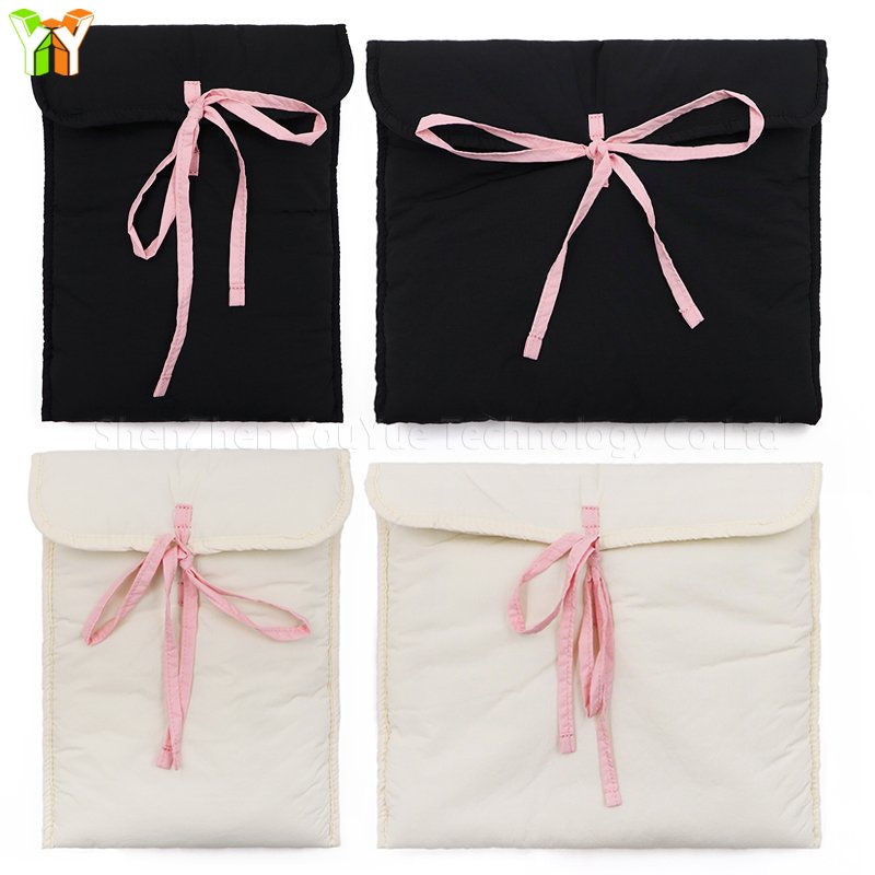 YY New 13 Inch Bow Tie Laptop Sleeve Fashion Women Laptop Flat Computer Soft Bag Portable Tablet Computer Bag For Business Trip