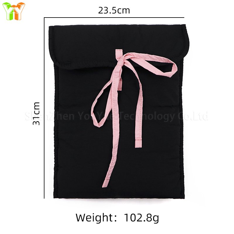 YY New 13 Inch Bow Tie Laptop Sleeve Fashion Women Laptop Flat Computer Soft Bag Portable Tablet Computer Bag For Business Trip