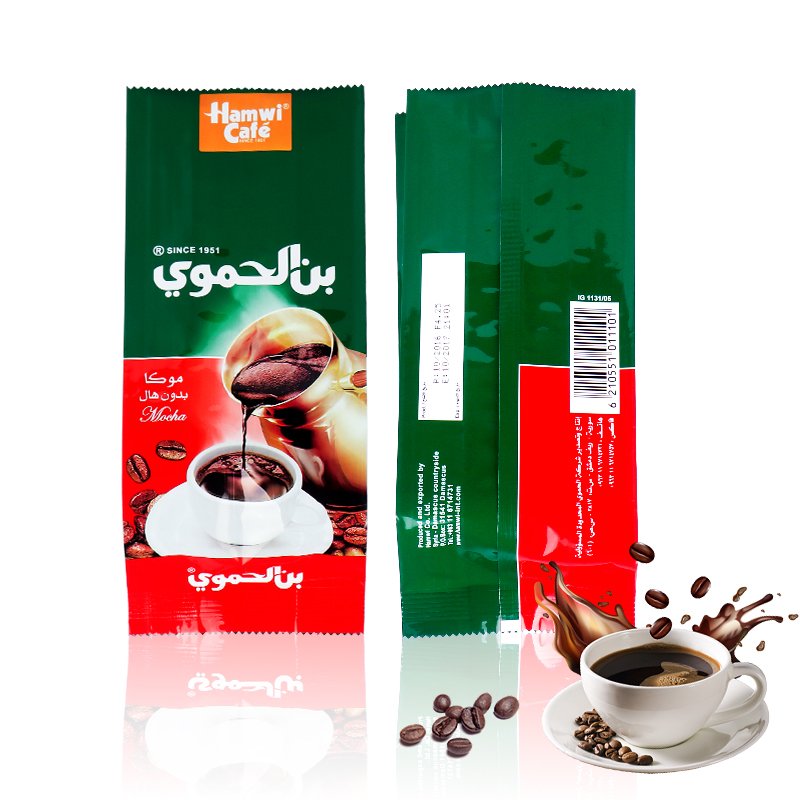 Custom printed stand up flat bottom coffee bean pouch 12oz eight side sealed coffee bag packaging with logo valve zipper