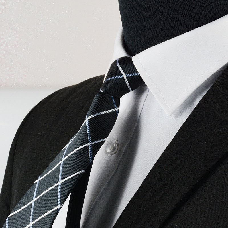 Hot Selling Dot Stripe Pattern Multi Color Polyester Zipper Neckties Zip Neck Ties For Men