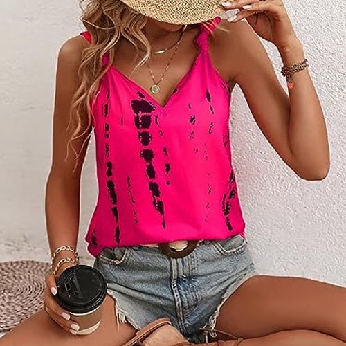 New Fashion Sexy Stripe Tie Dye Streetwear Women Tank top Ribbed Sexy Lady Top Sleeveless Tanktop Sublimation Women For Tank top