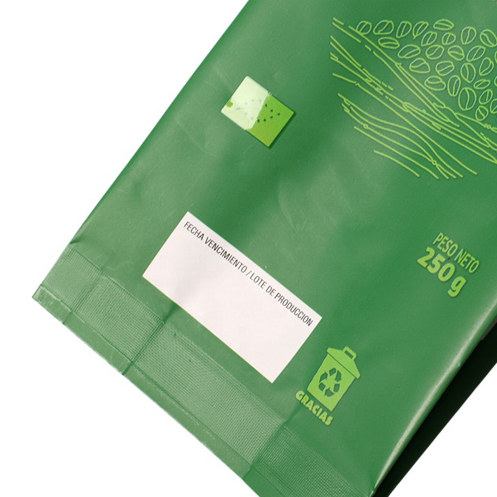 Custom Empty Coffee Bags Laminated Material With One-way valve Flat Bottom Standing Coffee Beans Storage Bags Drip Coffee Bag
