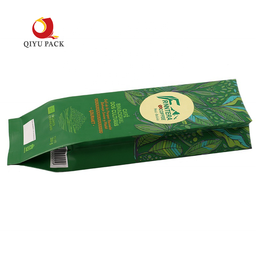 Custom Empty Coffee Bags Laminated Material With One-way valve Flat Bottom Standing Coffee Beans Storage Bags Drip Coffee Bag