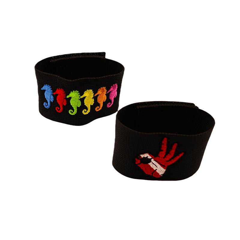 Custom Size Campaign Knitted Fabric Velcroes Embroidered velcroes wristbands Arm Wrist Strap Velcroes